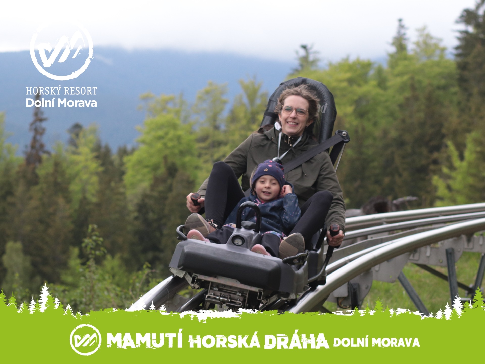 Mamutí horská dráha na Dolní Moravě s dětmi